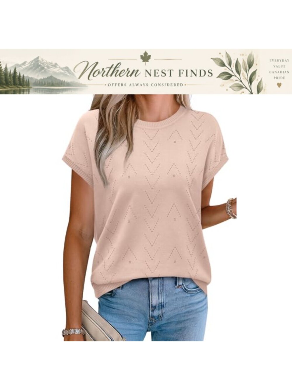 Short Sleeve Summer Sweater Women Loose Fit Knit Pullover Business Casual